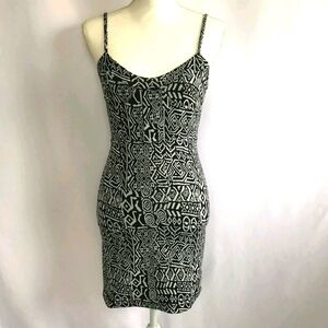 *4/$20* Lost Black & White Abstract Bodycon Dress